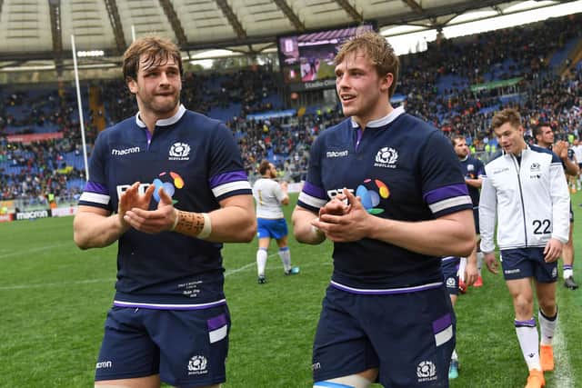 Richie Gray and Jonny Gray have played together for Scotland, but they will be on opposite sides today.