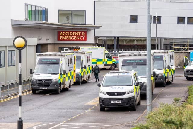 Ambulances are regularly forced to wait outside A&E departments due to bed blocking (Picture: Jane Barlow - Pool/Getty Images)