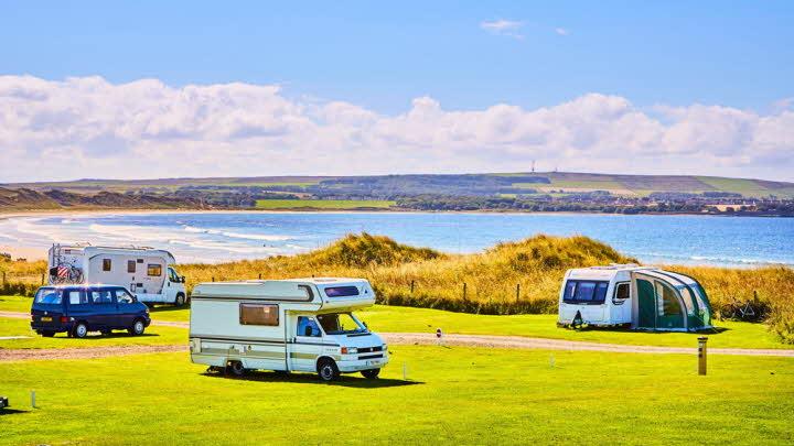 With great views over golden sands to Dunnet Head, the Dunnet Bay Caravan Club Site, near Thurso, is a great place to unwind in the far north of Scotland. If you're feeling adventurous you can also enjoy a day trip to Orkney from nearby John O'Groats.