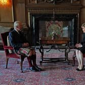 King Charles III during an audience with the First Minister of Scotland Nicola Sturgeon at the Palace of Holyroodhouse, Edinburgh. Picture date: Monday September 12, 2022.