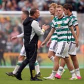 Celtic manager Brendan Rodgers applauds the players after the pre-season friendly match against Wolves.