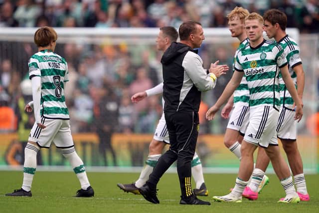 Celtic manager Brendan Rodgers applauds the players after the pre-season friendly match against Wolves.