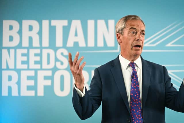 According to recent polling Nigel Farage, above, and Reform UK are set to take more seats than the Scottish Conservatives, says Angus Robertson