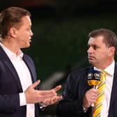 Mark Bosnich, left, and Ange Postecoglou worked together in the Australian media and the ex-Socceroos goalkeeper believes Tottenham Hostpur are a club suited to the current Celtic boss.