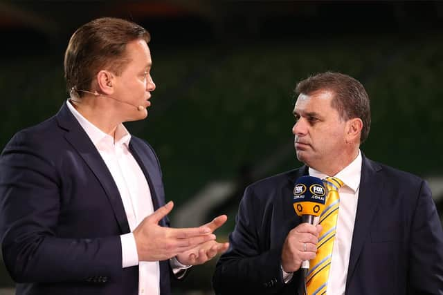 Mark Bosnich, left, and Ange Postecoglou worked together in the Australian media and the ex-Socceroos goalkeeper believes Tottenham Hostpur are a club suited to the current Celtic boss.