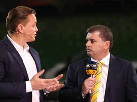 Mark Bosnich, left, and Ange Postecoglou worked together in the Australian media and the ex-Socceroos goalkeeper believes Tottenham Hostpur are a club suited to the current Celtic boss.