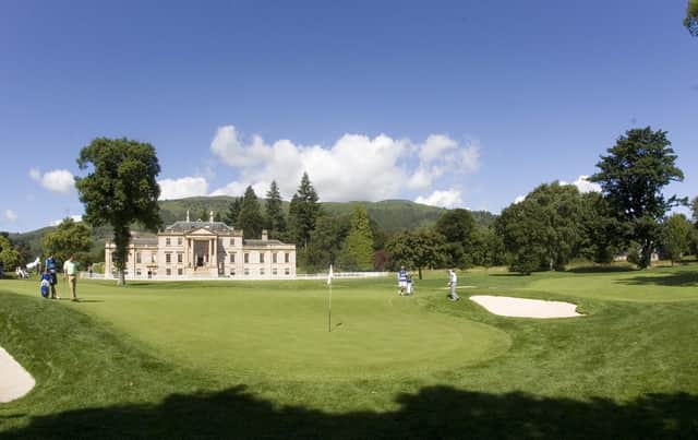 The 8th hole at the exclusive Loch Lomond club.
