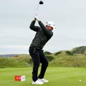 Connor Syme of Scotland tees off on the first hole on Day Two of the ISPS HANDA World Invitational at Castlerock Golf Club.