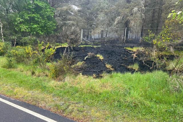 A patch of land just over the road from the Daviot Care Home where the wildfire reached (pic: Duncan Macpherson)