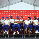 Captain Padraig Harrington and members of Team Europe speak at a press conference following their loss to the US the 43rd Ryder Cup at Whistling Straits. PIcture: Andrew Redington/Getty Images.