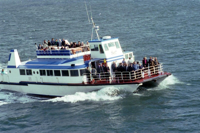 The Spirit of Fife ferry, sailing aross the Firth of Forth between Granton near Edinburgh and Burntisland, March 1991.