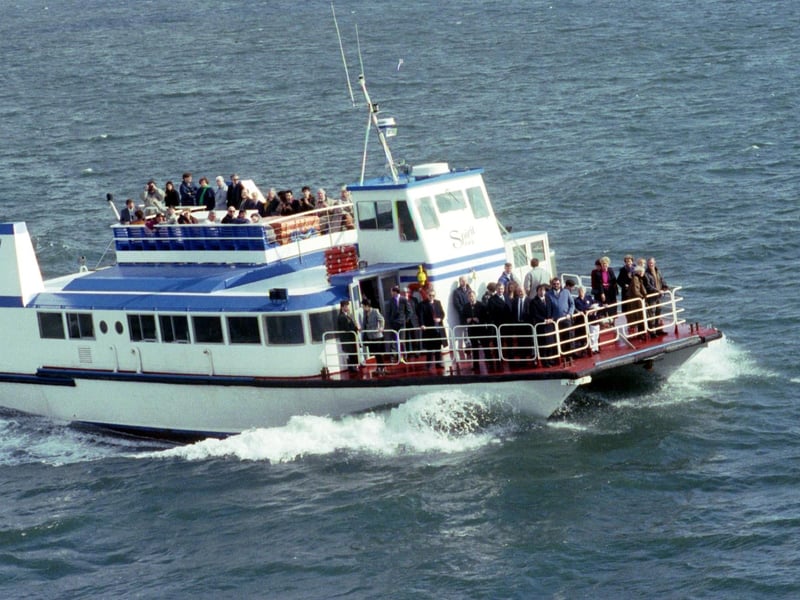 The Spirit of Fife ferry, sailing aross the Firth of Forth between Granton near Edinburgh and Burntisland, March 1991.