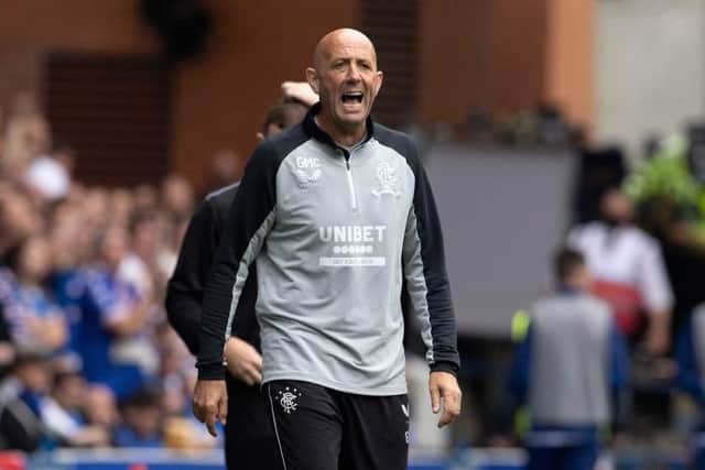 Rangers assistant manager Gary McAllister gives instructions from the technical area during Sunday's Old Firm match at Ibrox. (Photo by Alan Harvey / SNS Group)