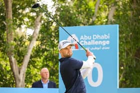 Michael Stewart tees off at the tenth in the first of the Abu Dhabi Challenge at Abu Dhabi Golf Club. Picture: Octavio Passos/Getty Images.