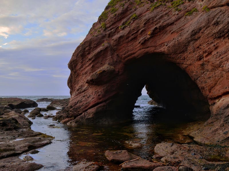 Aberdour Beach in Fraserburgh boasts several sea caves with ocean views, with one cave at the end of the beach acting as the main attraction. Saint Drostan is said to have arrived at New Aberdour in 580AD. He followed Saint Columba who trained him as a monk. We only know about Saint Drostan as he appears in two ancient manuscripts; the Book of Deer which dates back to the 900s and the Breviarium Aberdonense (Aberdeen Breviary) which was produced by Bishop William Elphinstone in Aberdeen in 1510.