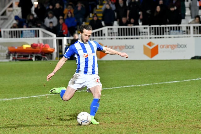 Sterry scored the winning penalty as Pools booked their spot in the semi-final. Picture by FRANK REID