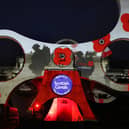 Poppies are projected onto the Falkirk Wheel as Scottish Canals and Poppy Scotland pay tribute on Armistice Day.