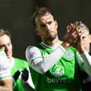 Hibs striker Christian Doidge scored the only goal of the game against Forfar Athletic.