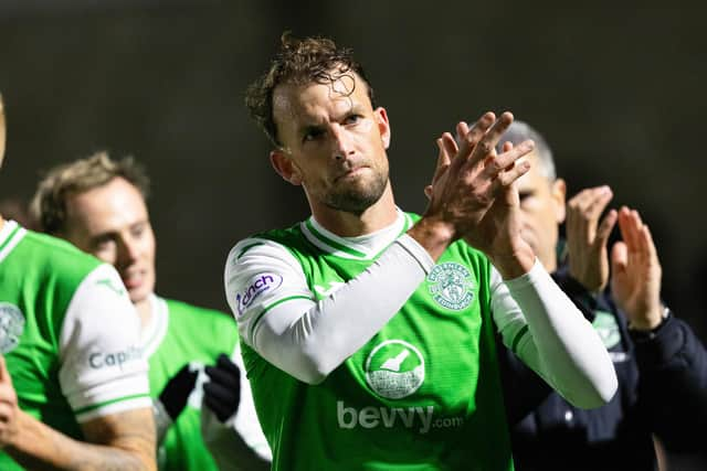 Hibs striker Christian Doidge scored the only goal of the game against Forfar Athletic.