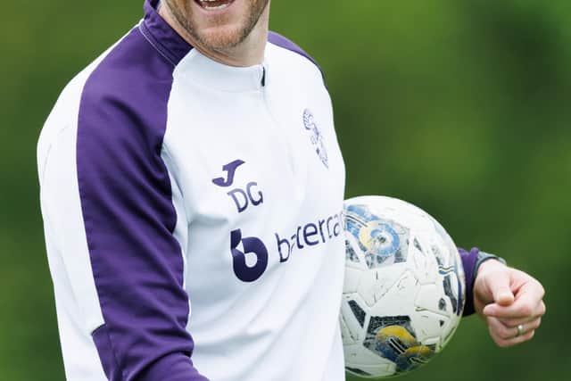 EDINBURGH, SCOTLAND - MAY 14: Hibernian Interim Manager David Gray during a Hibernian training session at Hibernian Training Centre, on May 14, 2024, in Edinburgh, Scotland.  (Photo by Ross Parker / SNS Group)