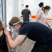 Anna Garside, 28. receives her second coronavirus vaccination at the a vaccination centre in Birmingham. Picture date: Saturday August 7, 2021.