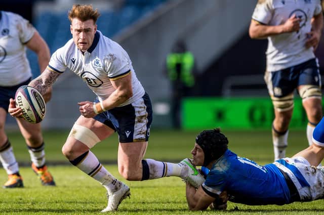 Scotland captain Stuart Hogg started at stand-off for the first time in a Test match in the 52-10 win over Italy. Picture: Ross Parker/SNS