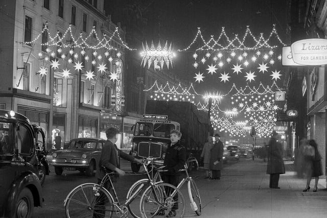 Christmas lights on Glasgow's Buchanan Street in 1962.