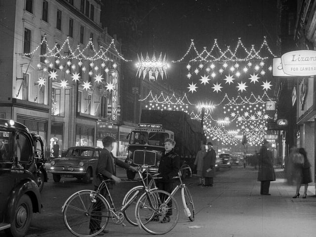 Christmas lights on Glasgow's Buchanan Street in 1962.
