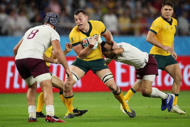 Jack Dempsey in action during his last appearance for Australia against Georgia at the 2019 Rugby World Cup in Japan. (Photo by Cameron Spencer/Getty Images)