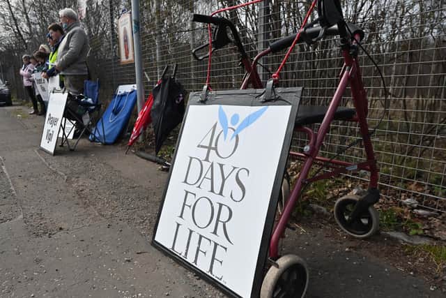 40 Days For Life hold a Prayer Vigil outside Queen Elizabeth University Hospital in Glasgow (Photo: John Devlin).