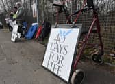 40 Days For Life hold a Prayer Vigil outside Queen Elizabeth University Hospital in Glasgow (Photo: John Devlin).