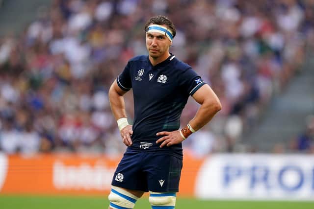 Scotland captain Jamie Ritchie will miss the Pool B match against Romania and faces a race to be fit for the Ireland game.  (Picture: Mike Egerton/PA Wire)