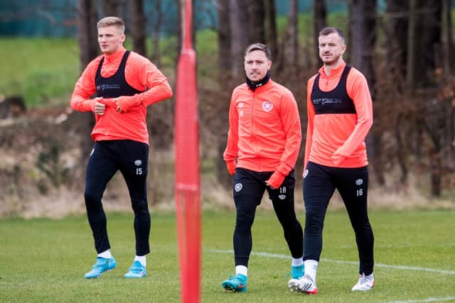 Hearts players at training ahead of the St Mirren clash. (Photo by Ross Parker / SNS Group)
