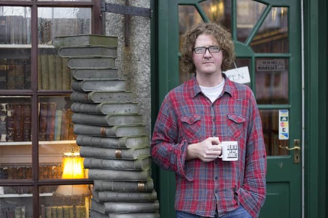 Bookseller and author Shaun Bythell outside The Bookshop in Wigtown PIC: Ben Please