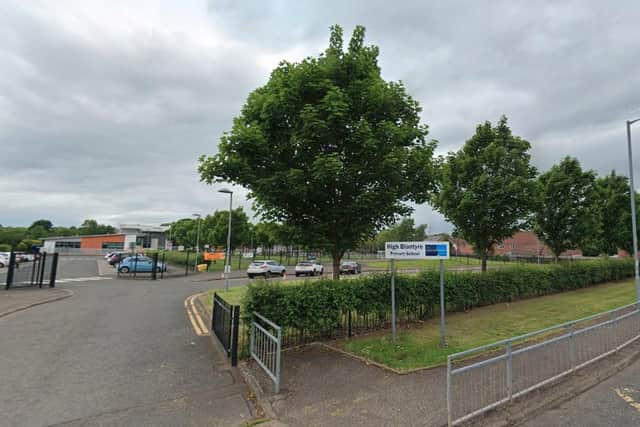 High Blantyre Primary School, in South Lanarkshire, where a member of staff and two pupils have tested positive for Covid-19.