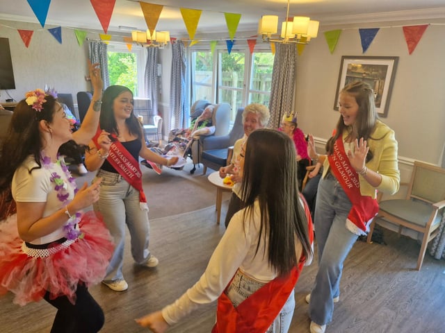 Colleagues and relatives at HC-One Scotland’s Fullarton Care Home celebrating Marymass festival