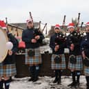 The Larbert High School Pipe Band perform. Picture: Scott Louden