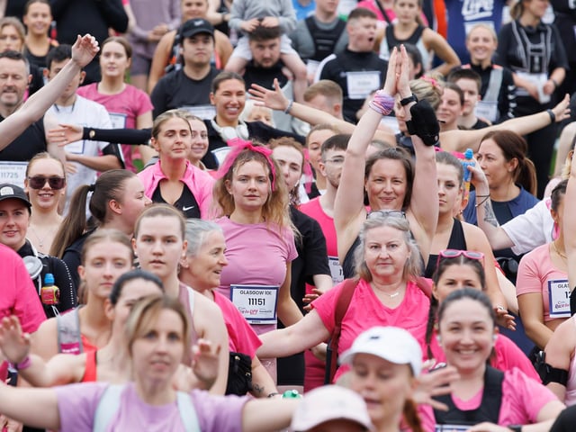 More than 6,000 people took part in the Glasgow event - with every runner making a difference to Cancer Research UK. PIC: Steve Welsh.