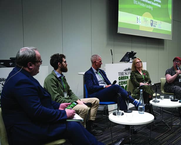 Kirsty Connell-Skinner, right, speaks at last week’s event. Picture: Lewis Christie