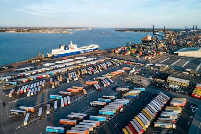 All at sea: The recycling bags are stuck in a container at the Port of Felixstowe