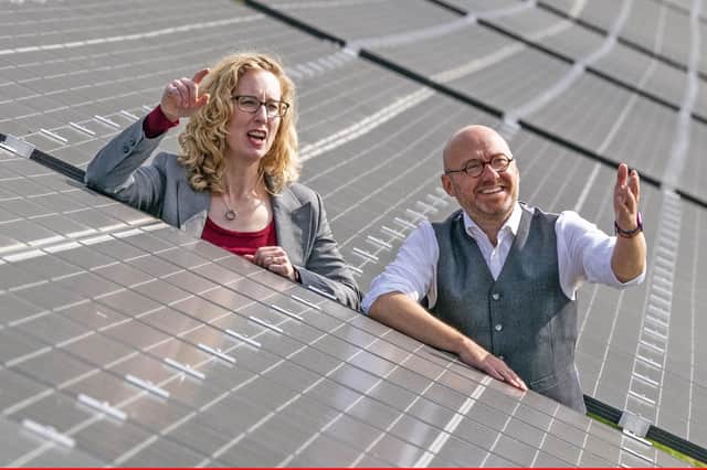 Scottish Greens co-leaders Patrick Harvie and Lorna Slater, seen visiting a new solar farm Edinburgh University's Easter Bush Campus, could become ministers if party members agree to a co-operation deal with SNP (Picture: Jane Barlow/PA Wire)
