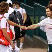 Andy Murray takes on Stefanos Tsitsipas at Flushing Meadows.