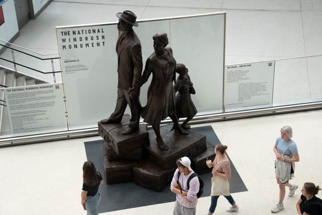 The National Windrush Monument by Basil Watson at London's Waterloo Station. PIC: Carl Court/Getty Images