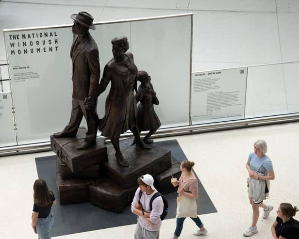 The National Windrush Monument by Basil Watson at London's Waterloo Station. PIC: Carl Court/Getty Images