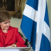 First Minister Nicola Sturgeon speaking during a press conference at Bute House in Edinburgh. Picture: Jane Barlow/PA Wire