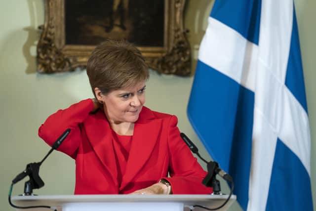 First Minister Nicola Sturgeon speaking during a press conference at Bute House in Edinburgh. Picture: Jane Barlow/PA Wire