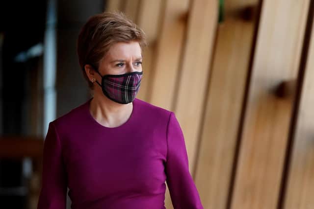 First Minister of Scotland Nicola Sturgeon during First Minster's Questions at the Scottish Parliament in Holyrood, on March 24, 2022 in Edinburgh, Scotland (Photo Andrew Milligan - Pool/Getty Images)