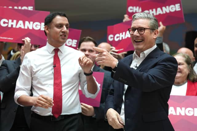 Labour leader Sir Keir Starmer (right) and Scottish Labour leader Anas Sarwar launch Scottish Labour's general election campaign in Glasgow (Photo by Andrew Milligan/PA Wire)