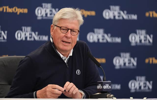 Martin Slumbers, chief executive of the R&A. during a press conference at Royal St George's Golf Club ahead of the Open. Picture: Handout/R&A/PA Wire