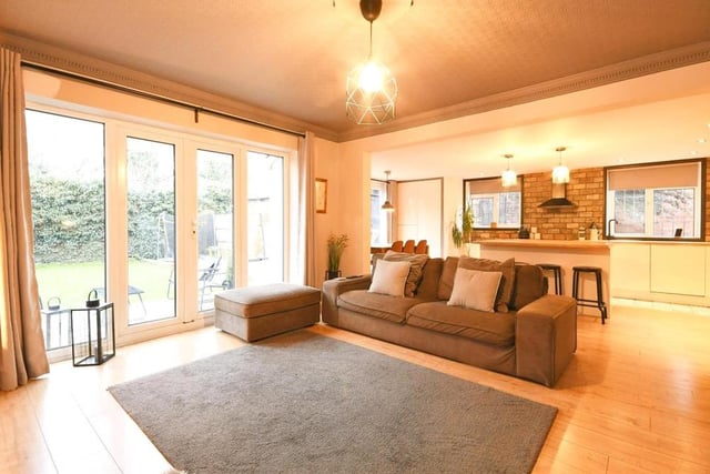 The heart of the home is an open-plan hub, which comprises a living room and a kitchen/diner. This bright and attractive living area includes French doors that lead out into the garden.